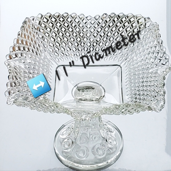 1950s L.E. Smith Diamond Point Ruffle Edged Compote - Picture 16 of 16